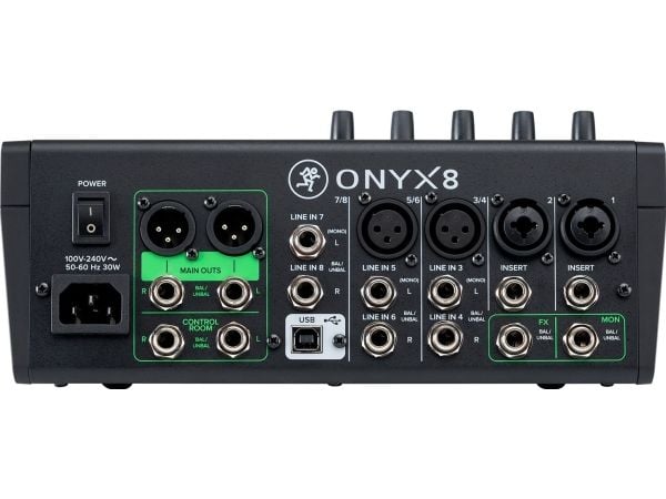 Mackie ONYX 8, 8 kanaler, Bluetooth, 30 W, Sort