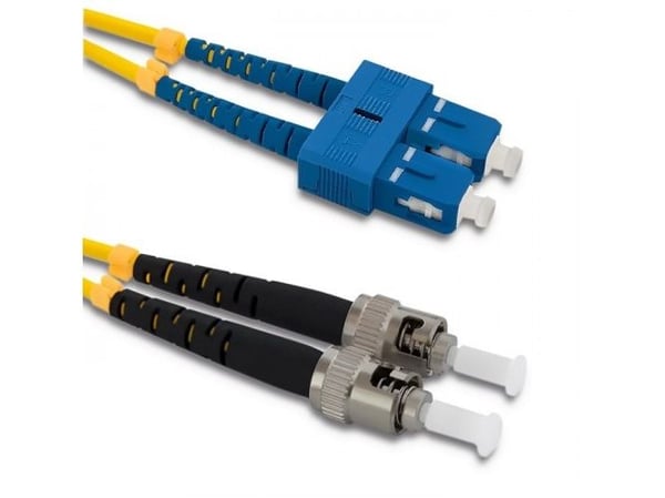 Qoltec - Koblingskabel - SC/UPC-enkeltmodus (hann) til ST/UPC-enkeltmodus (hann) - 5 m - fiberoptisk - dupleks - 9 / 125 micron - halogenfri - gul