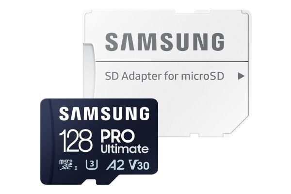 Samsung PRO Ultimate MB-MY128SA - Flashminnekort (SD-adapter inkludert) - 128 GB - A2 / Video Class V30 / UHS-I U3 - microSDXC UHS-I - blå