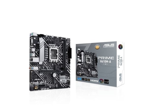 ASUS PRIME H610M-A-CSM - Hovedkort - micro ATX - LGA1700-sokkel - H610 Chipset - USB 3.2 Gen 1, USB 3.2 Gen 2 - Gigabit LAN - innbygd grafikk (CPU ...