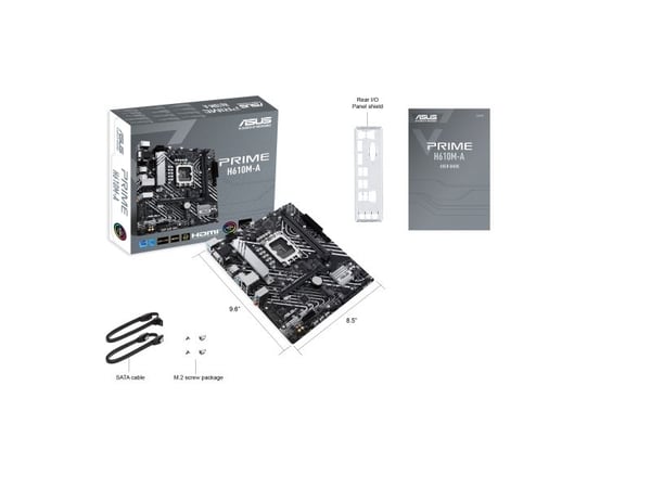 ASUS PRIME H610M-A-CSM - Hovedkort - micro ATX - LGA1700-sokkel - H610 Chipset - USB 3.2 Gen 1, USB 3.2 Gen 2 - Gigabit LAN - innbygd grafikk (CPU ...