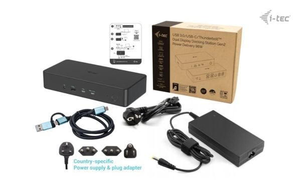 i-Tec - Dokkingstasjon - for bærbar, bærbar - USB-C / Thunderbolt 3 / USB 3.0 - 2 x DP, 2 x HDMI - 1GbE - 100 watt - Europa