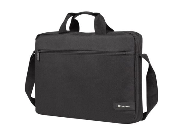 NATEC WALLAROO 2 15.6" KANNETTAVAN TIETOKONEEN LAUKKU MUSTA LANGATTOMALLA HIIRELLÄ MUSTA