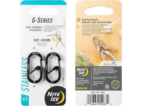 NiteIze Karabinków Nite Ize G-Series 1 2pack Musta