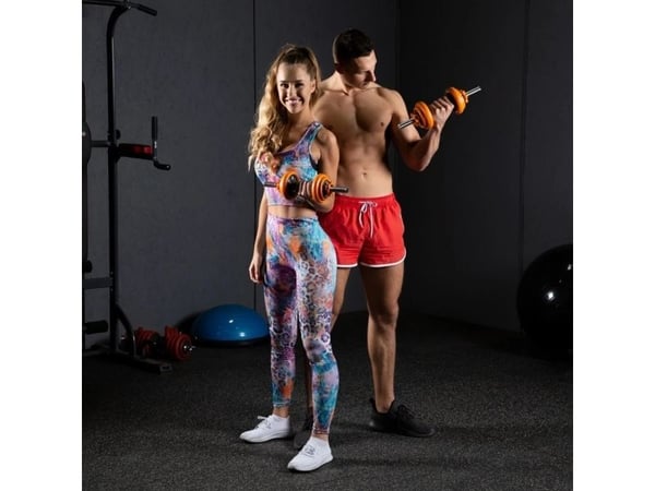 HMS SGZ215 6-i-1 vægtsæt i kuffert (vægtstang, håndvægte, kettlebell) 15 kg