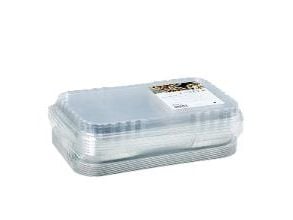 Alubakke Ready2Cook 1896ml L293xB193xH45mm med Apet plastlåg 10 sæt sampak,12 ps x 10 stk/krt