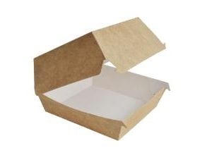 Burgerboks L100xB100xH80mm Pap brun/hvid,2 pk x 120 stk/krt
