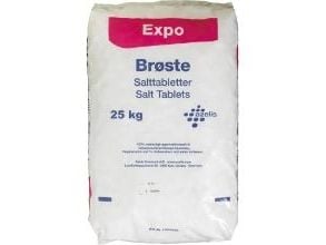 Maskinopvask Salt Tabs Brøste Expo Salttabletter 25kg til blødgøringsanlæg,25 kg/sack