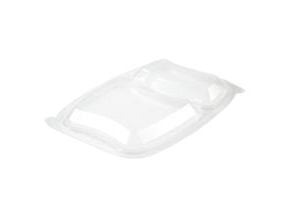 Låg Bistro Warm 2-rum rektangulær L254xB174xH23mm PP klar,6 ps x 50 stk/krt