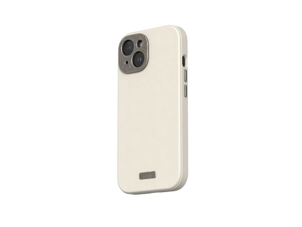 Moshi Napa MagSafe - iPhone 15 lærveske (Eggnog White)