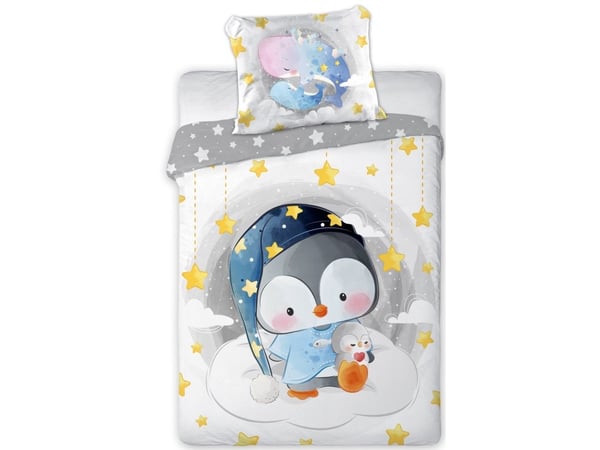 Baby Pingvin Junior Sengetøj 100x135 cm - 100 procent bomuld