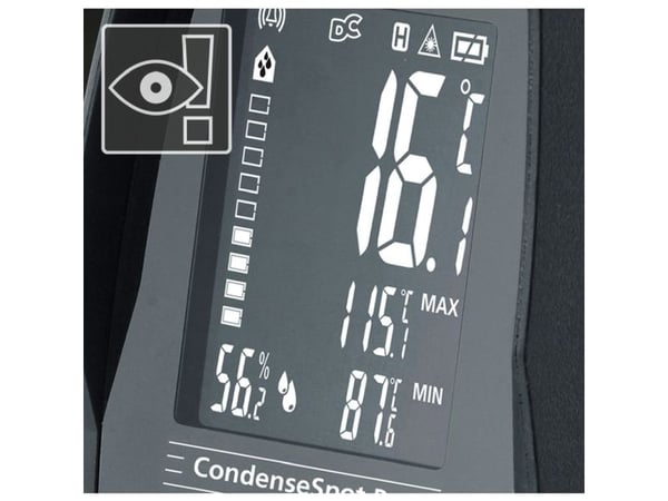 Laserliner CondenseSpot Pro, °C, -40 - 600 °C, Sort, Hvit, 1 °C, 80%, 3%