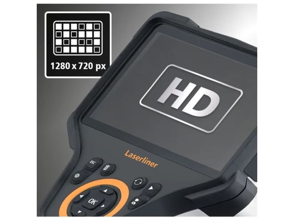 Laserliner VideoFlex HD Micro, 1280 x 720 piksler, 12,7 cm (5"), 3,9 mm, Flexible-Obedient-sonde, Sort, 2 mm