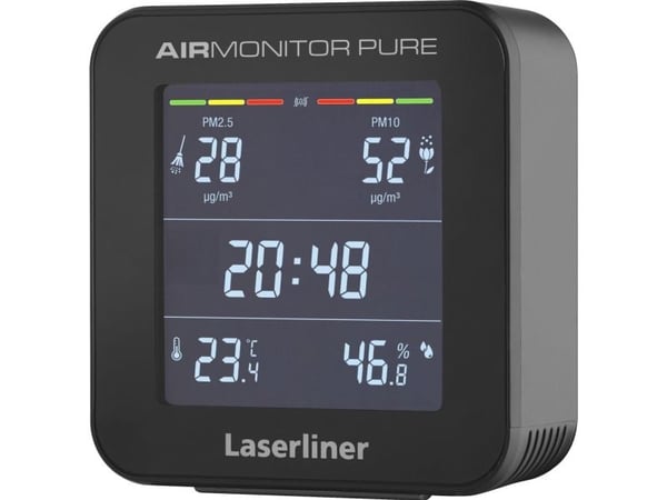 Laserliner AirMonitor PURE, Svart, 1%, -9,9 - 50 ° C, 1 - 99%, 1 styck, 0 - 40 ° C