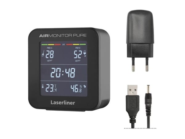 Laserliner AirMonitor PURE, Sort, 1%, -9,9 - 50 °C, 1 - 99%, 1 stykker, 0 - 40 °C