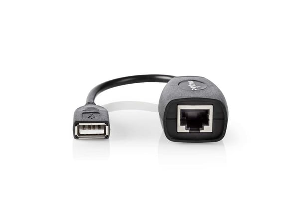 Nedis CCGB60EXTBK500, RJ-45, USB 1.1 Type-A, 0,2 m, Sort