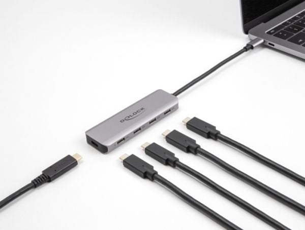Delock - Hub - 5 Gbps, with USB-C connector - 4 x USB-C 3.2 Gen 1 - stasjonær