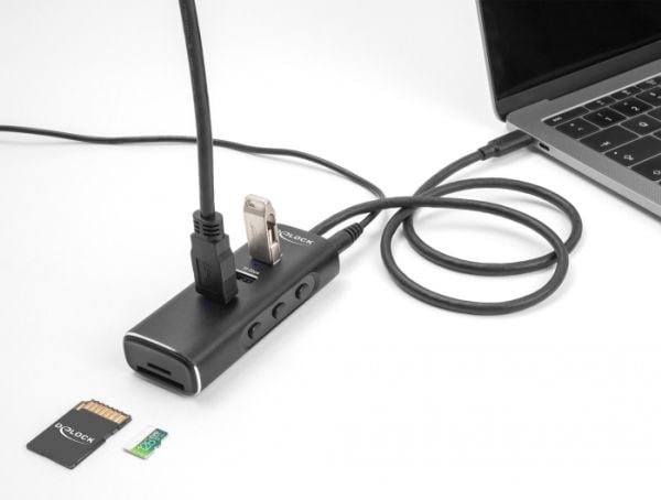DeLOCK 64234, USB 3.2 Gen 1 (3.1 Gen 1) Type-C, USB 3.2 Gen 1 (3.1 Gen 1) Type-A, MicroSD (TransFlash), MicroSDHC, MicroSDXC, SD, SDHC, SDXC, 10000...