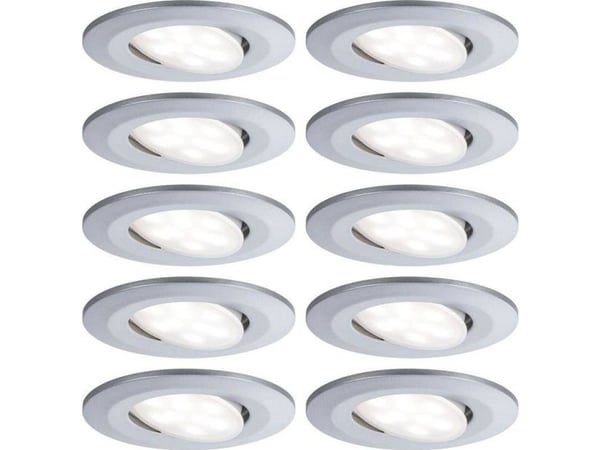 Paulmann 999.25, Innsunket spotlight, 10 ampuller, LED, 4000 K, 465 lm, Kromfarget