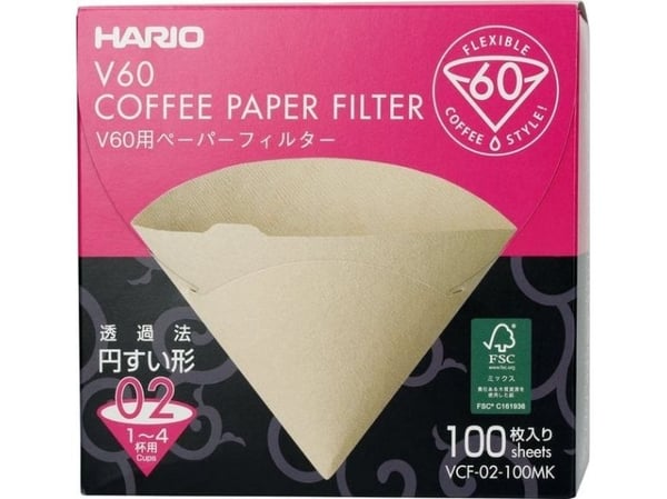Hario papirfiltre Misarashi brune - V60-02 - 100 stk