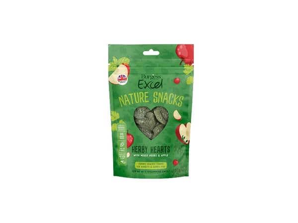 Burgess Excel Natures* snacks Herby Hearts 60 g