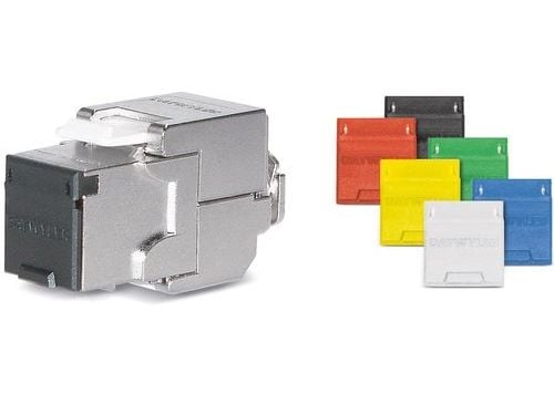 Dätwyler Kaapelit 418061, RJ-45, 1 moduuli(t), 6a, -20 - 60 °C, Musta, Harmaa, Metallia