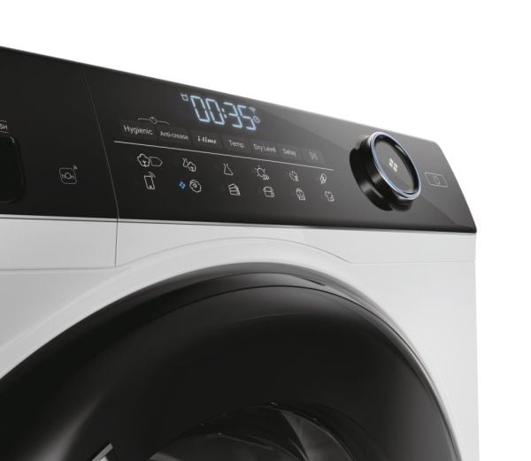 Haier I-Pro Series 5 HD90-A3959, Frittstående, Frontmatet, Varme pumpe, Hvit, Rotasjon, Berøringskontroll, Riktig/Høyre
