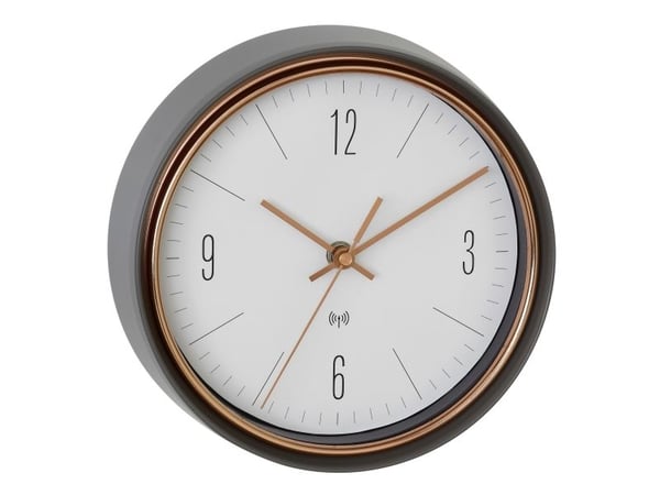 TFA-Dostmann 60.3547.10, Vegg, Atomic clock, Rund, Grå, Metall, Glass
