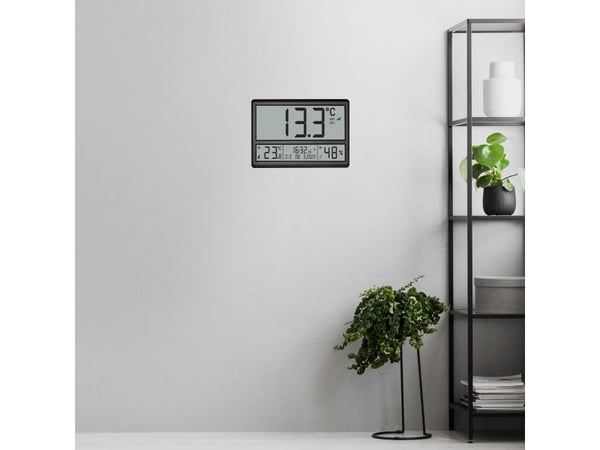 TFA-Dostmann 60.4523.01, Digital vekkerklokke, Rektangel, Sort, 12/24h, -50 - 70 °C, °C
