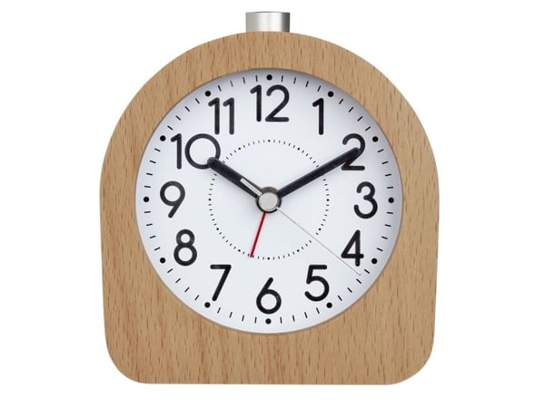 TFA Dostmann 60.1038.05 Quartz Alarm Clock Beech Alarmtider 1