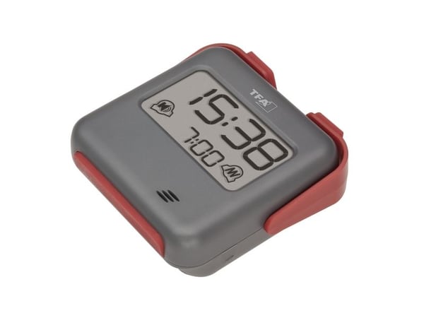 TFA-Dostmann 60.2031.10, Digital vekkerklokke, firkant, Grå, Rød, 12/24h, Alle kjønn, Alarm