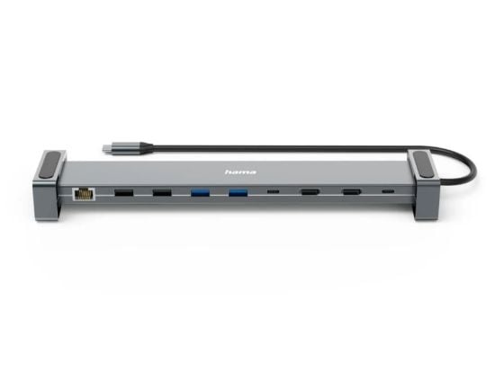Hama Connect2Office Basic, Koblet med ledninger (ikke trådløs), USB 3.2 Gen 1 (3.1 Gen 1) Type-C, 100 W, 10,100,1000 Mbit/s, Antrasitt, Grå, 5 Gbit/s