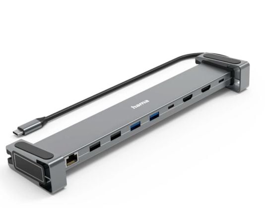Hama Connect2Office Basic, Koblet med ledninger (ikke trådløs), USB 3.2 Gen 1 (3.1 Gen 1) Type-C, 100 W, 10,100,1000 Mbit/s, Antrasitt, Grå, 5 Gbit/s