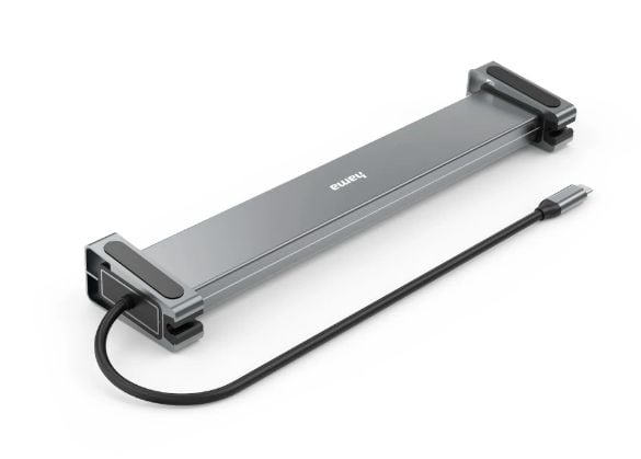 Hama Connect2Office Basic, Koblet med ledninger (ikke trådløs), USB 3.2 Gen 1 (3.1 Gen 1) Type-C, 100 W, 10,100,1000 Mbit/s, Antrasitt, Grå, 5 Gbit/s