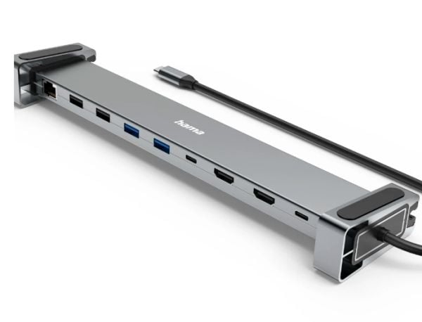 Hama Connect2Office Basic, Koblet med ledninger (ikke trådløs), USB 3.2 Gen 1 (3.1 Gen 1) Type-C, 100 W, 10,100,1000 Mbit/s, Antrasitt, Grå, 5 Gbit/s