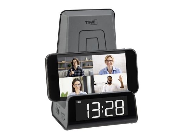 TFA-Dostmann 60.2033.10, Digital vekkerklokke, Antrasitt, 12/24h, 10 W, Alle kjønn, LED