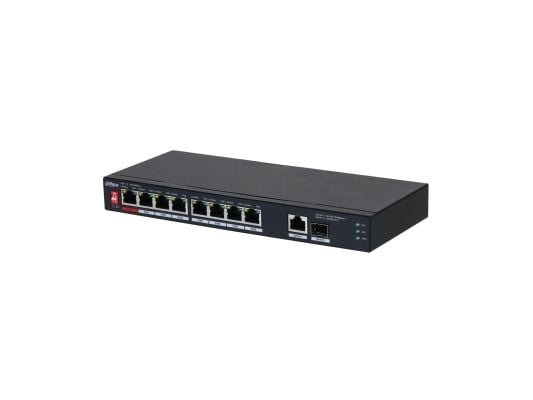Dahua Technology PoE PFS3110-8ET1GT1GF-96, Uhåndtert, Gigabit Ethernet (10/100/1000), Strøm over Ethernet (PoE)