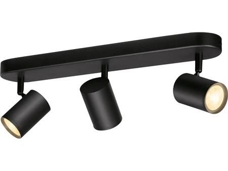 WiZ IMAGEO 3x justerbar spotlight, Smart takbelysning, Wi-Fi/Bluetooth, Svart, Wi-Fi 4 (802.11n), 802.11b, 802.11g, LED, Metall