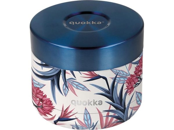 Quokka termokopp til mat Whim Food Jar Blue Garden 0,36 l hvit-blå