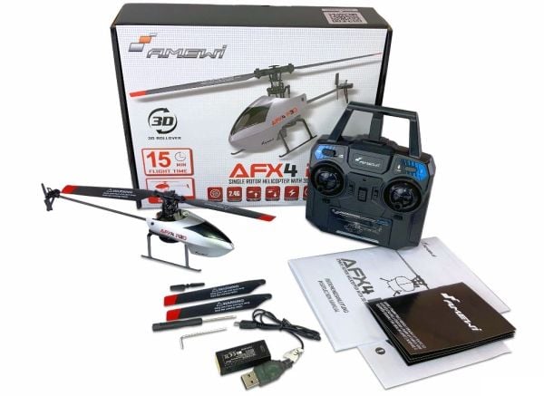 Amewi RC helikopteri AFX4 R3D Li-Po akku 300mAh hopea/14+