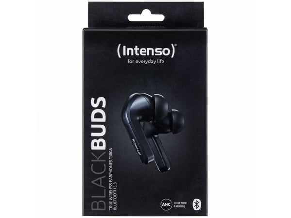 Intenso T302A - True wireless-hodetelefoner med mikrofon - i øret - Bluetooth - aktiv støydemping - svart
