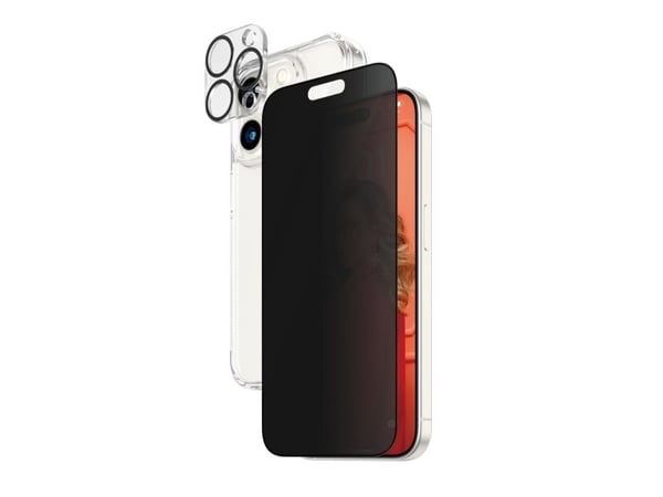 PanzerGlass Privacy 3-in-1-Pack iPhone 2023 6.1 Pro, Apple, Apple - iPhone 15 Pro, kuivakäyttö, iskunkestävä, läpinäkyvä, 1 kpl