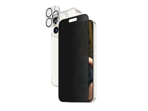 PanzerGlass Privacy 3-in-1-Pack iPhone 2023 6.1 Pro, Apple, Apple - iPhone 15 Pro, kuivakäyttö, iskunkestävä, läpinäkyvä, 1 kpl