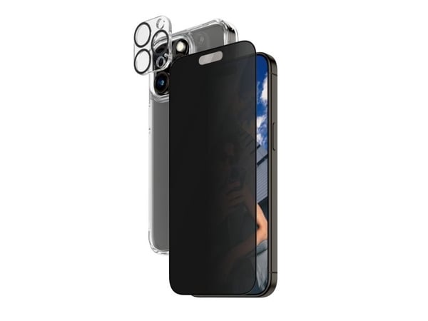 PanzerGlass Privacy 3-in-1-Pack iPhone 2023 6.7 Pro Max, Apple, Apple - iPhone 15 Pro Max, kuivakäyttö, iskunkestävä, läpinäkyvä, 1 kpl