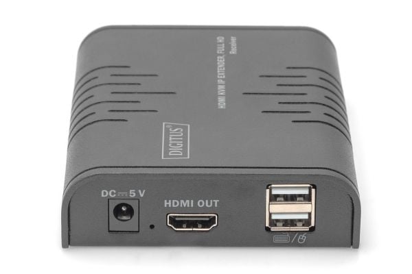 Digitus HDMI KVM IP Extender Receiver, Full HD. tyyppi: Vastaanotin, siirtotekniikka: Langallinen, suurin mahdollinen siirtoetäisyys: 120 m. vastaa...