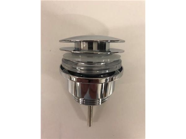 Unite bundventil med stor prop push-open 1 1/4" forkromet
