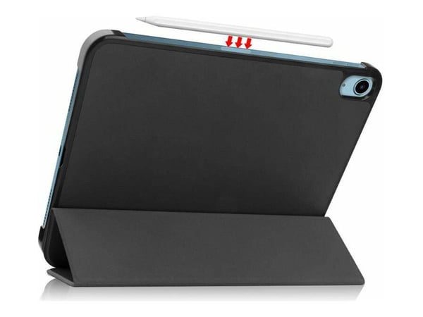 CoreParts - Lommebok for nettbrett - tri-fold caster, with auto-wake function - polyuretanlær - svart - for Apple 10.9-inch iPad (10. generasjon)