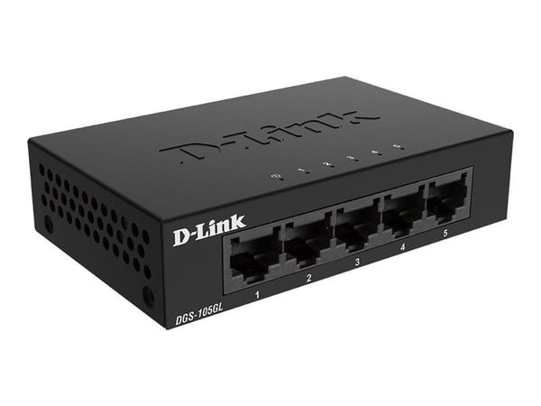 D-Link DGS 105GL - Switch - ikke-styrt - 5 x 10/100/1000 - stasjonær