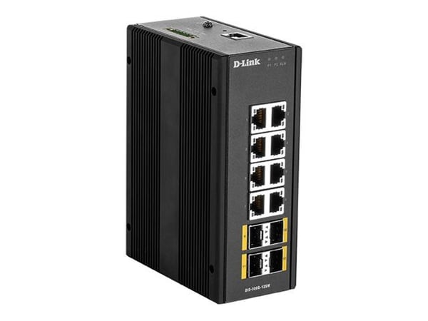 D-Link DIS 300G-12SW - Switch - Styrt - 8 x 10/100/1000 + 4 x 100/1000 SFP - DIN-skinnemonterbar, veggmonterbar