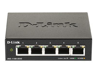 D-Link DGS 1100-05V2 - Switch - smart - 5 x 10/100/1000 - stasjonær - AC 100/240 V